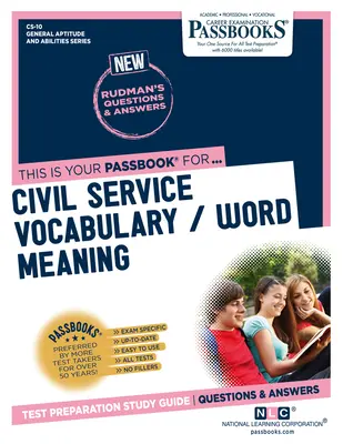 Slovník štátnej služby / význam slov (CS-10): Študijná príručka k preukazom - Civil Service Vocabulary / Word Meaning (CS-10): Passbooks Study Guide