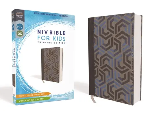 Niv, Biblia pre deti, textilná, modrá, červené písmená, pohodlná tlač: Vydanie v tenkej línii - Niv, Bible for Kids, Cloth Over Board, Blue, Red Letter, Comfort Print: Thinline Edition