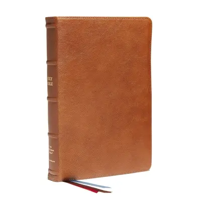 Nkjv, Referenčná Biblia na konci verša, veľká tlač, prémiová kozia koža, hnedá, Premier Collection, červené písmená, pohodlná tlač: Svätá Bi - Nkjv, End-Of-Verse Reference Bible, Personal Size Large Print, Premium Goatskin Leather, Brown, Premier Collection, Red Letter, Comfort Print: Holy Bi