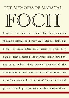 Spomienky maršala Focha - The Memoirs of Marshal Foch