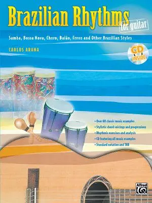 Brazílske rytmy pre gitaru: Samba, Bossa Nova, Choro, Baio, Frevo, and Other Brazilian Styles, Book & CD - Brazilian Rhythms for Guitar: Samba, Bossa Nova, Choro, Baio, Frevo, and Other Brazilian Styles, Book & CD