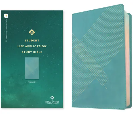 Študentská študijná Biblia NLT Life Application, vydanie s vláknami (červené písmo, kožená väzba, teal Blue Stripes) - NLT Student Life Application Study Bible, Filament Enabled Edition (Red Letter, Leatherlike, Teal Blue Striped)