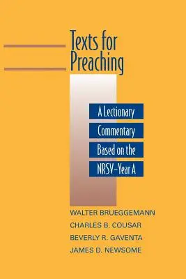 Texty na kázanie - rok A - Texts for Preaching - Year A
