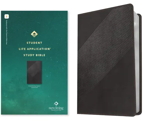 NLT Študijná Biblia pre študentov s aplikáciou na život, edícia s povoleným vláknom (červené písmo, kožená, sivočierne pruhovaná) - NLT Student Life Application Study Bible, Filament Enabled Edition (Red Letter, Leatherlike, Charcoal Gray Striped)