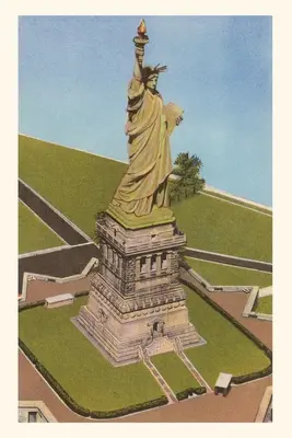 Vintage Journal Letecký pohľad, Socha slobody, New York - Vintage Journal Aerial View, Statue of Liberty, New York City