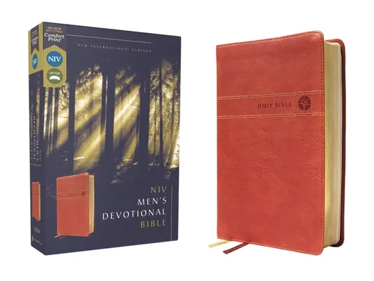 Niv, Biblia pre mužov, kožená, hnedá, pohodlná tlač - Niv, Men's Devotional Bible, Leathersoft, Brown, Comfort Print