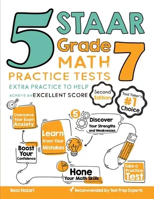 5 cvičných testov STAAR pre 7. ročník matematiky: Učebnice: Extra Practice to Help Achieve Excellent Score (Cvičenie navyše na dosiahnutie výborného skóre) - 5 STAAR Grade 7 Math Practice Tests: Extra Practice to Help Achieve an Excellent Score
