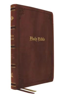 Svätá Biblia KJV, veľká tlač, stredový stĺpec, referenčná Biblia, hnedá lepená koža, 53 000 krížových odkazov, červené písmeno, komfortná tlač: King James Version - KJV Holy Bible Large Print Center-Column Reference Bible, Brown Bonded Leather, 53,000 Cross References, Red Letter, Comfort Print: King James Version