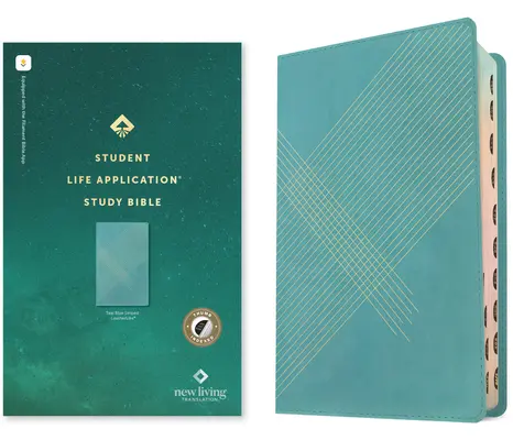 NLT Student Life Application Study Bible, Filament Enabled Edition (červené písmo, kožená, teal Blue Striped, indexovaná) - NLT Student Life Application Study Bible, Filament Enabled Edition (Red Letter, Leatherlike, Teal Blue Striped, Indexed)