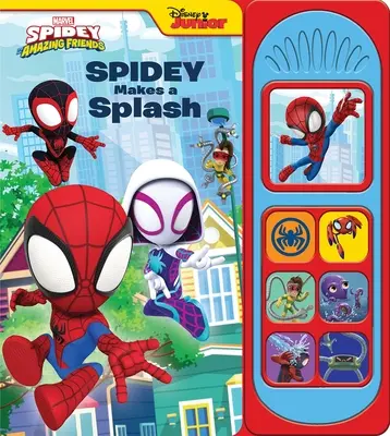 Disney Junior Marvel Spidey a jeho úžasní priatelia: Spidey a jeho úžasní kamaráti a úžasné postavičky. - Disney Junior Marvel Spidey and His Amazing Friends: Spidey Makes a Splash Sound Book