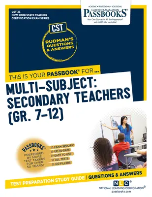 Viacpredmetové: Stredoškolskí učitelia (7.-12. ročník) (Cst-33): Študijná príručka k zošitom zväzok 33 - Multi-Subject: Secondary Teachers (Gr. 7-12) (Cst-33): Passbooks Study Guidevolume 33