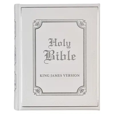 Svätá Biblia KJV, klasicky ilustrovaná rodinná Biblia, tvrdá väzba z umelej kože - stužkové značky, verzia kráľa Jakuba, biela/strieborná - KJV Holy Bible, Classically Illustrated Heirloom Family Bible, Faux Leather Hardcover - Ribbon Markers, King James Version, White/Silver