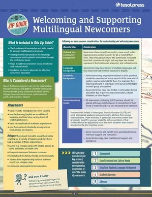 Tesol Zip Guide: Privítanie a podpora viacjazyčných nováčikov (balenie po 10 ks) - Tesol Zip Guide: Welcoming and Supporting Multilingual Newcomers (Pack of 10)