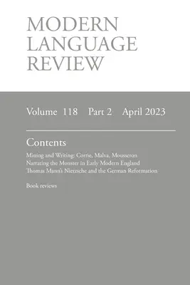 Moderná jazyková revue (118: 2) apríl 2023 - Modern Language Review (118: 2) April 2023