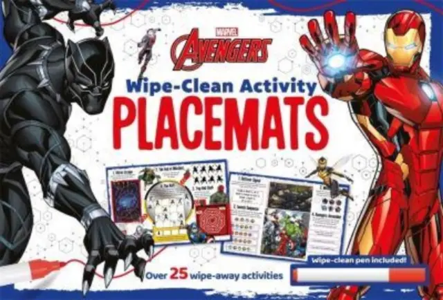 Marvel Avengers: Stieracie podložky s aktivitami - Marvel Avengers: Wipe-clean Activity Placemats