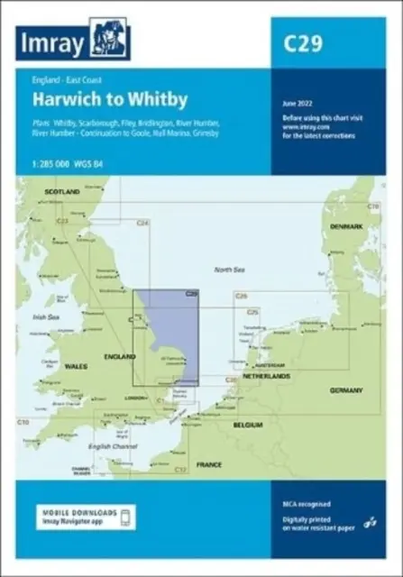Imray mapa C29 - Harwich do Whitby - Imray Chart C29 - Harwich to Whitby