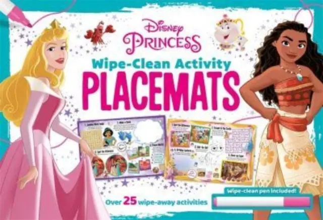 Disney Princezné: Stierateľné podložky s aktivitami - Disney Princess: Wipe-clean Activity Placemats