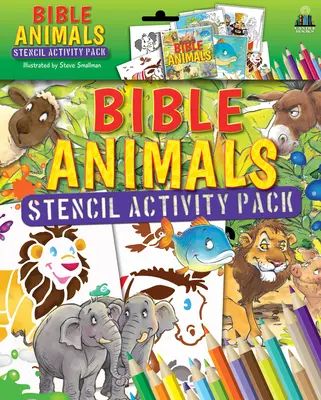 Balíček aktivít so šablónami biblických zvierat [s kartičkami a perami/tužkami] - Bible Animals Stencil Activity Pack [With Cards and Pens/Pencils]