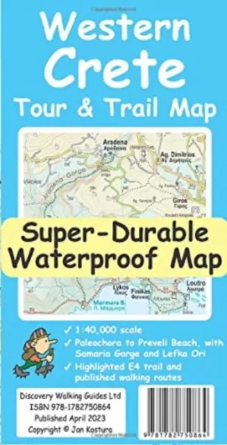Západná Kréta Tour & Trail Super-Durable Map - Western Crete Tour & Trail Super-Durable Map