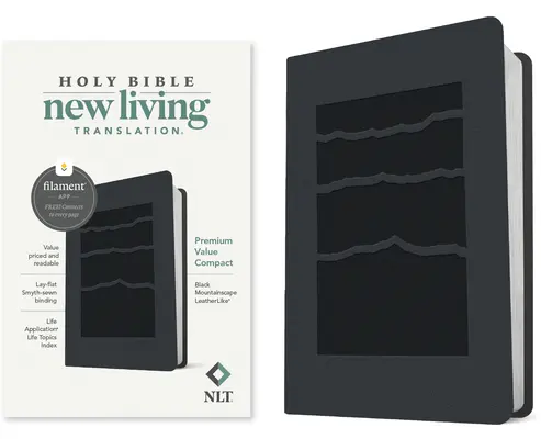 NLT Premium Value Compact Bible, vydanie s podporou vlákien (Leatherlike, Black Mountainscape) - NLT Premium Value Compact Bible, Filament-Enabled Edition (Leatherlike, Black Mountainscape)