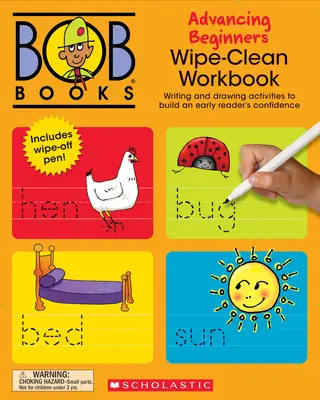 Bob Books - Pracovný zošit na utieranie: (Stage 2: Emerging Reader) - Bob Books - Wipe-Clean Workbook: Advancing Beginners Phonics, Ages 4 and Up, Kindergarten (Stage 2: Emerging Reader)