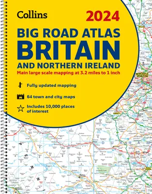 2024 Collins Veľký cestný atlas Británia a Severné Írsko: Špirála A3 - 2024 Collins Big Road Atlas Britain and Northern Ireland: A3 Spiral