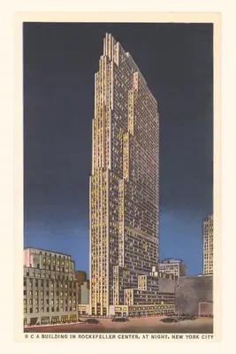 Vintage Journal Noc, budova RCA, Rockefellerovo centrum, New York - Vintage Journal Night, RCA Building, Rockefeller Center, New York City
