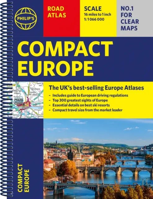 Philip's Compact Atlas Europe - A5 špirálová väzba - Philip's Compact Atlas Europe - A5 Spiral binding