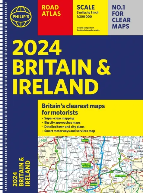2024 Philipov cestný atlas Británie a Írska - 2024 Philip's Road Atlas Britain and Ireland