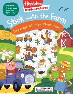 Držte sa farmy Skryté obrázky Samolepky na opakované použitie - Stick with the Farm Hidden Pictures Reusable Sticker Playscenes