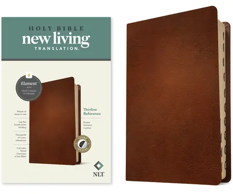 NLT Thinline Reference Bible, Filament-Enabled Edition (pravá koža, hnedá, indexovaná, červené písmo) - NLT Thinline Reference Bible, Filament-Enabled Edition (Genuine Leather, Brown, Indexed, Red Letter)