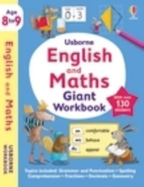 Usborne Obrovský pracovný zošit angličtiny a matematiky 8-9 - Usborne English and Maths Giant Workbook 8-9