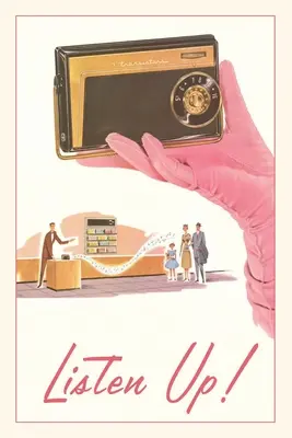 Vintage Journal Počúvajte, ruka v rukavici s tranzistorovým rádiom - Vintage Journal Listen Up, Gloved Hand with Transistor Radio