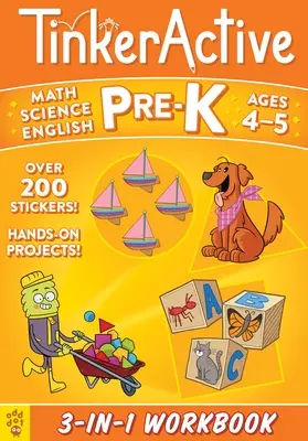 Tinkeractive Pre-K 3-In-1 Pracovný zošit: Matematika, prírodné vedy, anglický jazyk - Tinkeractive Pre-K 3-In-1 Workbook: Math, Science, English Language Arts