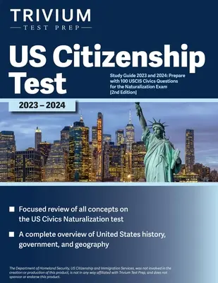 Študijná príručka k testom na získanie občianstva USA 2023 a 2024: Príprava so 100 otázkami z občianskej náuky USCIS na skúšku z naturalizácie [2. vydanie]. - US Citizenship Test Study Guide 2023 and 2024: Prepare with 100 USCIS Civics Questions for the Naturalization Exam [2nd Edition]