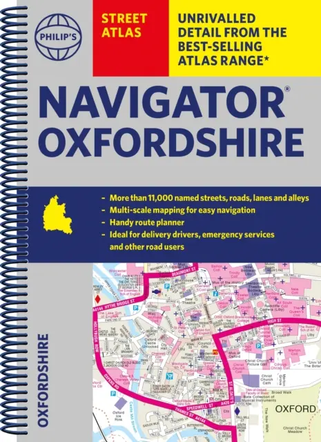 Philip's Navigator Street Atlas Oxfordshire - špirálové vydanie - Philip's Navigator Street Atlas Oxfordshire - Spiral edition