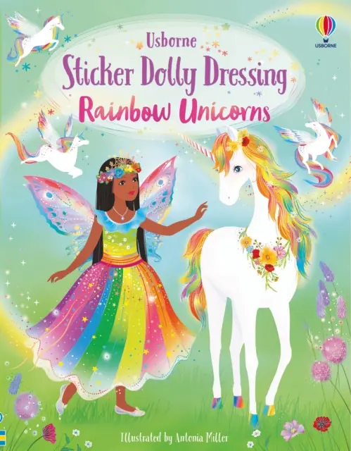 Nálepka Dolly obliekanie Dúhové jednorožce - Sticker Dolly Dressing Rainbow Unicorns