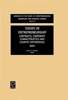 Problémy v podnikaní: Zmluvy, podnikové charakteristiky a rozdiely medzi krajinami - Issues in Entrepreneurship: Contracts, Corporate Characteristics and Country Differences