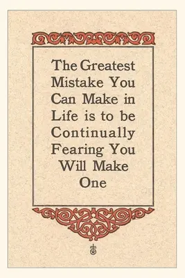 Vintage Journal Najväčšou chybou je strach - Vintage Journal Greatest Mistake is Fear