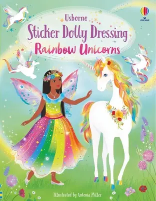 Nálepka Dolly obliekanie dúhové jednorožce - Sticker Dolly Dressing Rainbow Unicorns