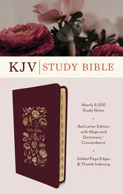 KJV Study Bible, Indexed (Crimson Bouquet) - The KJV Study Bible, Indexed (Crimson Bouquet)