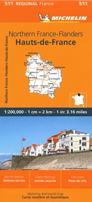 Francúzsko: (Francúzsko): Nord-Pas-De-Calais, Picardy Mapa 511 - France: Nord-Pas-De-Calais, Picardy Map 511