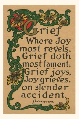 Vintage Journal Shakespearov citát o smútku, radosti - Vintage Journal Shakespeare Quote on Grief, Joy