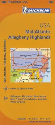 Michelin USA: Allegheny Highlands Mapa 582 - Michelin Usa: Mid-Atlantic, Allegheny Highlands Map 582