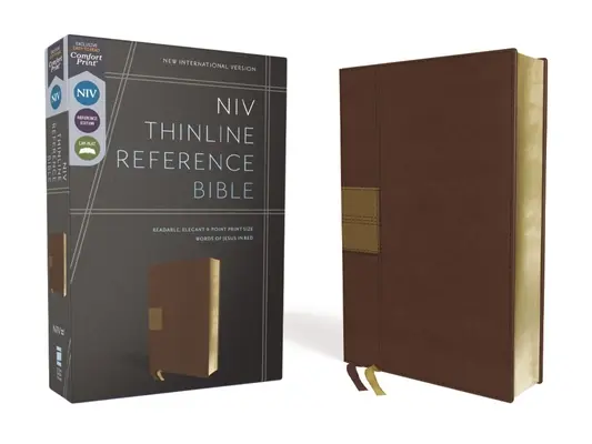 Niv, tenká referenčná Biblia, kožená, hnedá, červené písmená, pohodlná tlač - Niv, Thinline Reference Bible, Leathersoft, Brown, Red Letter, Comfort Print