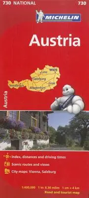 Michelin Rakúsko Cestovná a turistická mapa - Michelin Austria Road and Tourist Map