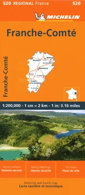 Francúzsko: Franche-Comt Mapa 520 - France: Franche-Comt Map 520