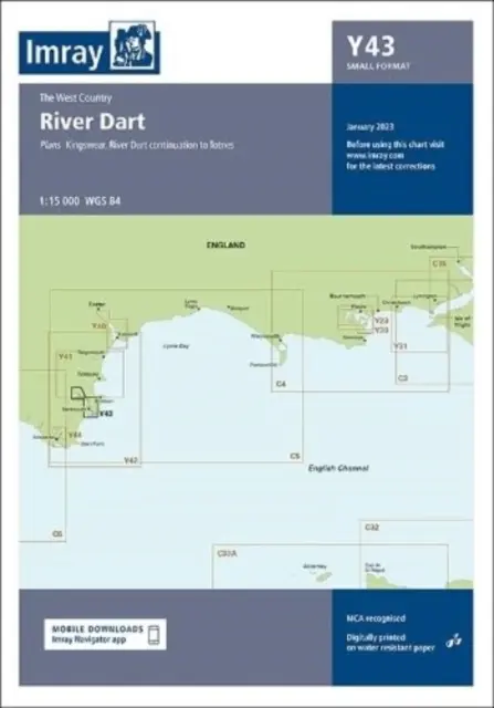 Imray Chart Y43 - River Dart (malý formát) - Imray Chart Y43 - River Dart (Small Format)