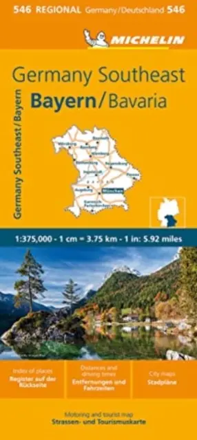 Nemecko juhovýchod Mapa 546 Bayern - Germany Southeast Map 546 Bayern