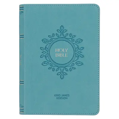 Svätá Biblia KJV, kompaktné vydanie s veľkou tlačou z umelej kože s červenými písmenami - fixka so stuhou, verzia kráľa Jakuba, farba teal - KJV Holy Bible, Compact Large Print Faux Leather Red Letter Edition - Ribbon Marker, King James Version, Teal